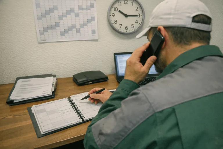 Techniker plant Bettwanzen Notfalltermin in Potsdam mit Kalender und Notizen